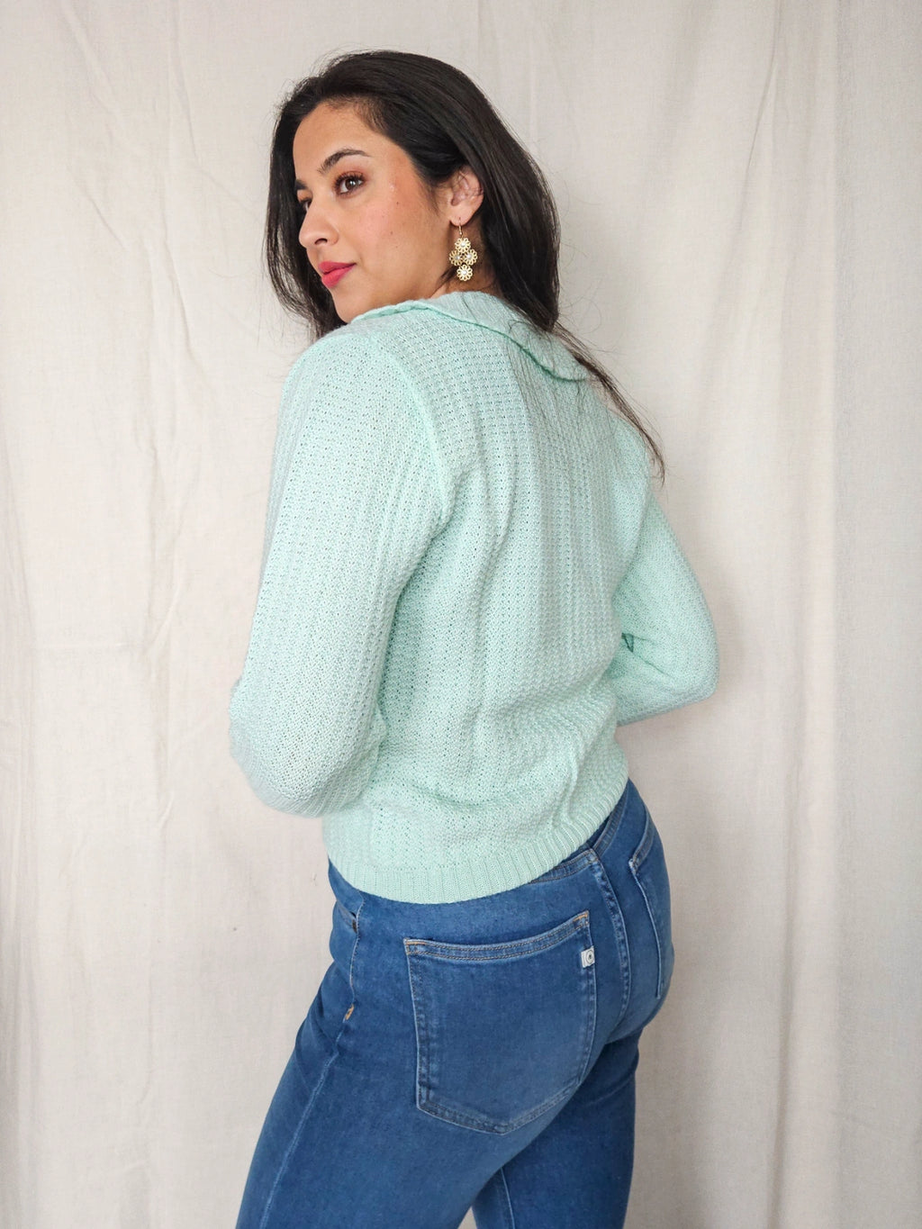 Isa - knitted vintage cardigan, wool blend | M