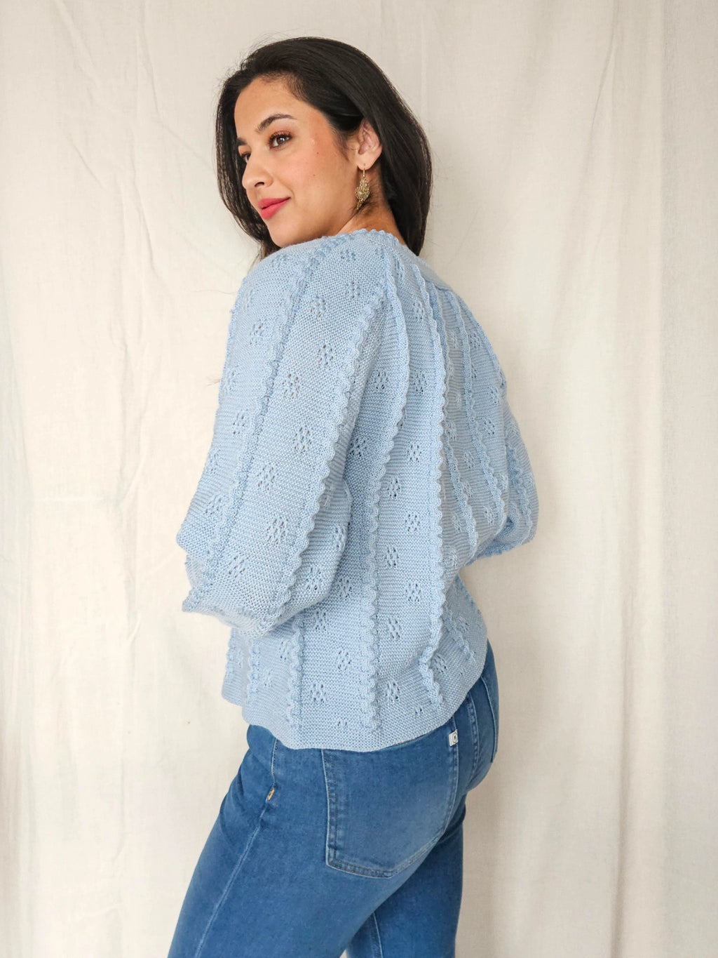 Aveline - knitted vintage cardigan, wool blend | M