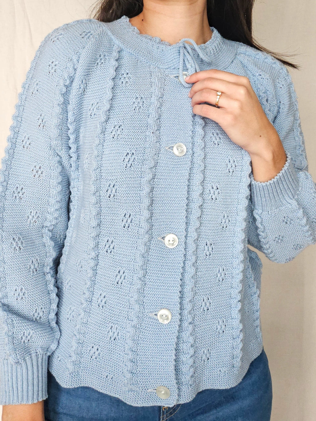 Aveline - knitted vintage cardigan, wool blend | M