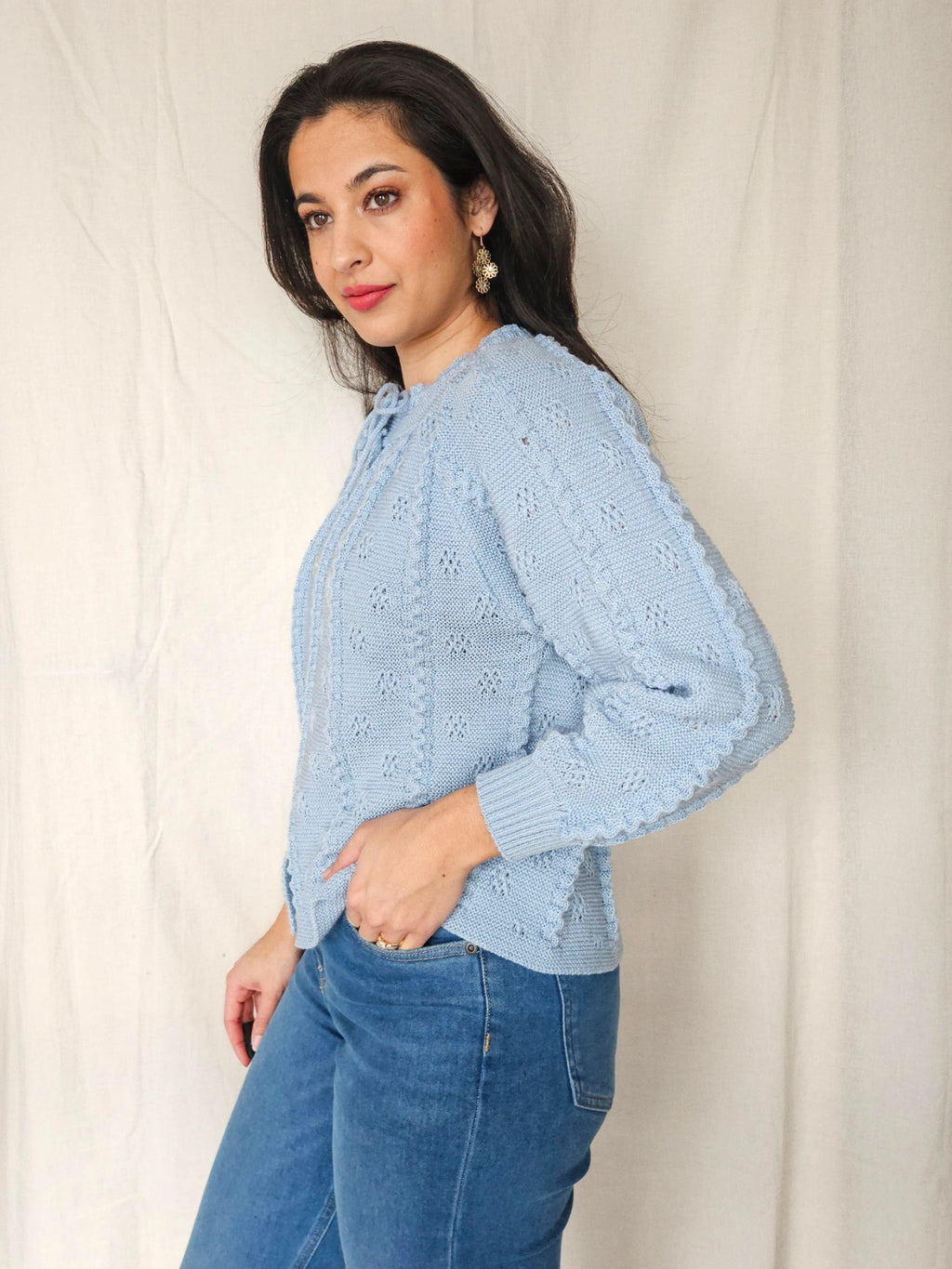 Aveline - knitted vintage cardigan, wool blend | M