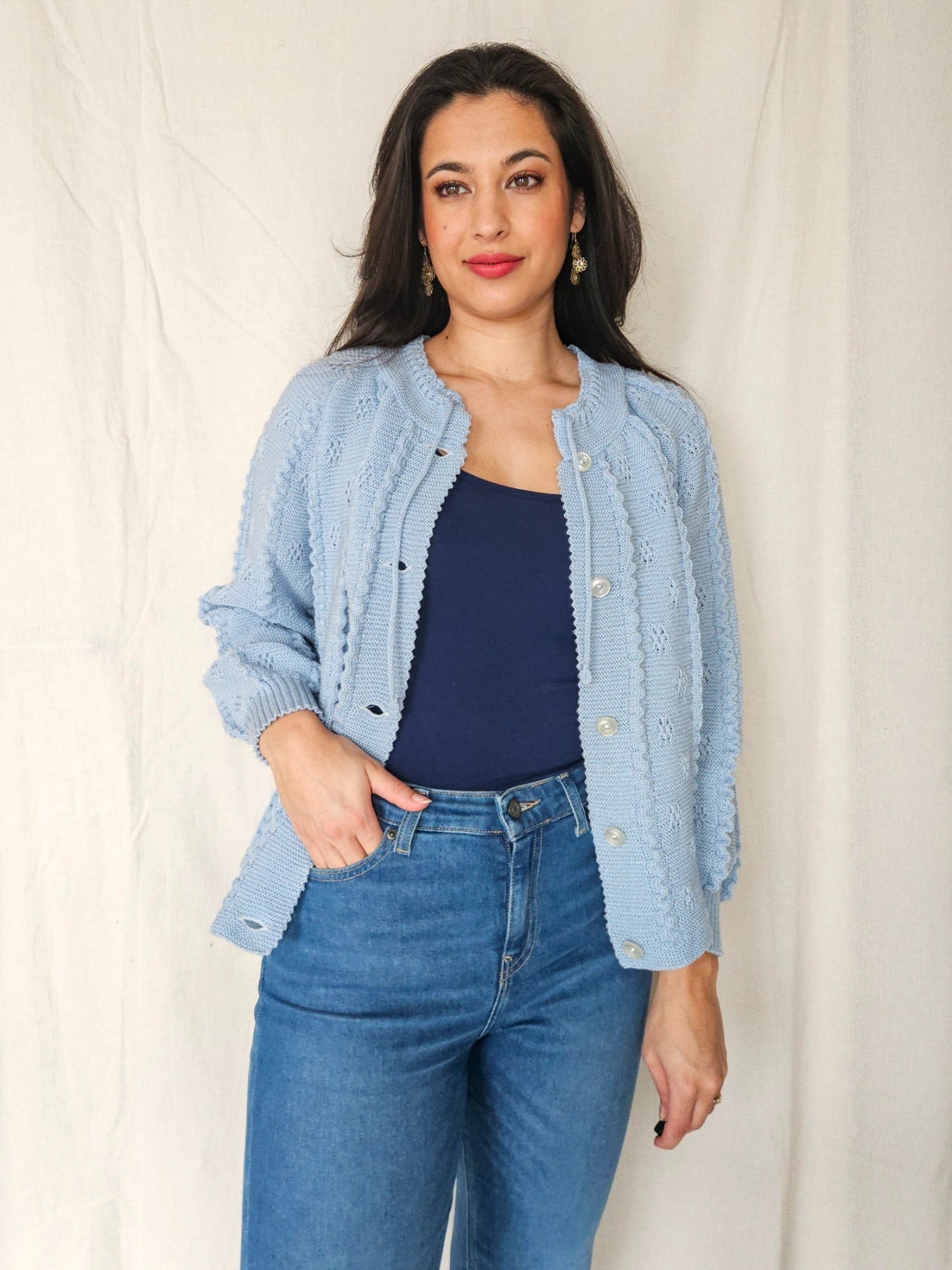 Aveline - gebreid vest, wolmix | M