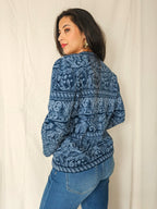 Marit - knitted vintage cardigan, wool blend | M