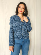Marit - knitted vintage cardigan, wool blend | M