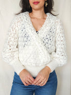 Nina - crocheted vintage cardigan, wool blend | L