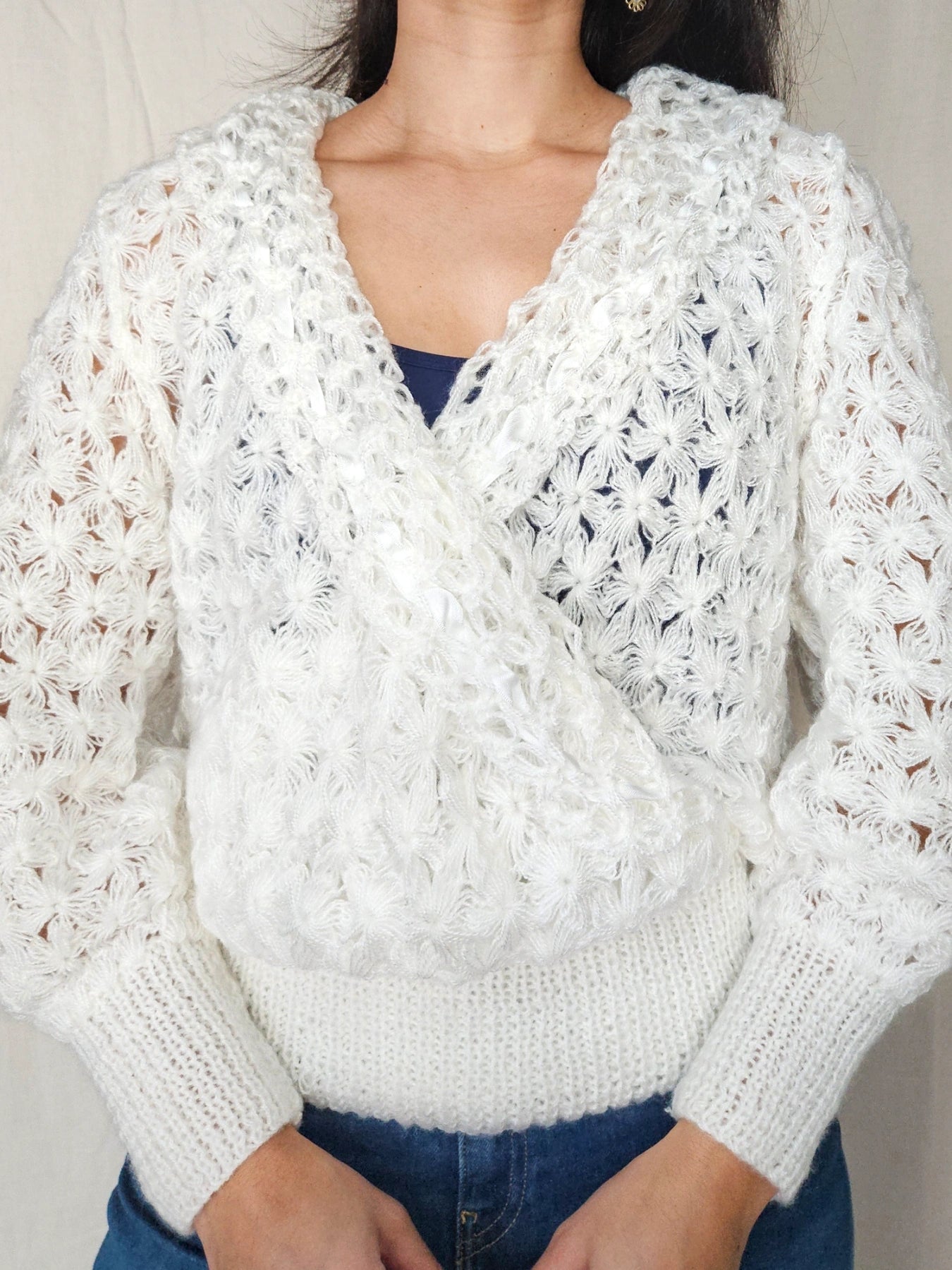 Nina - gehaakt vest, wolmix | L