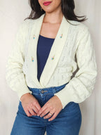 Lotta - knitted vintage cardigan, wool blend | XL
