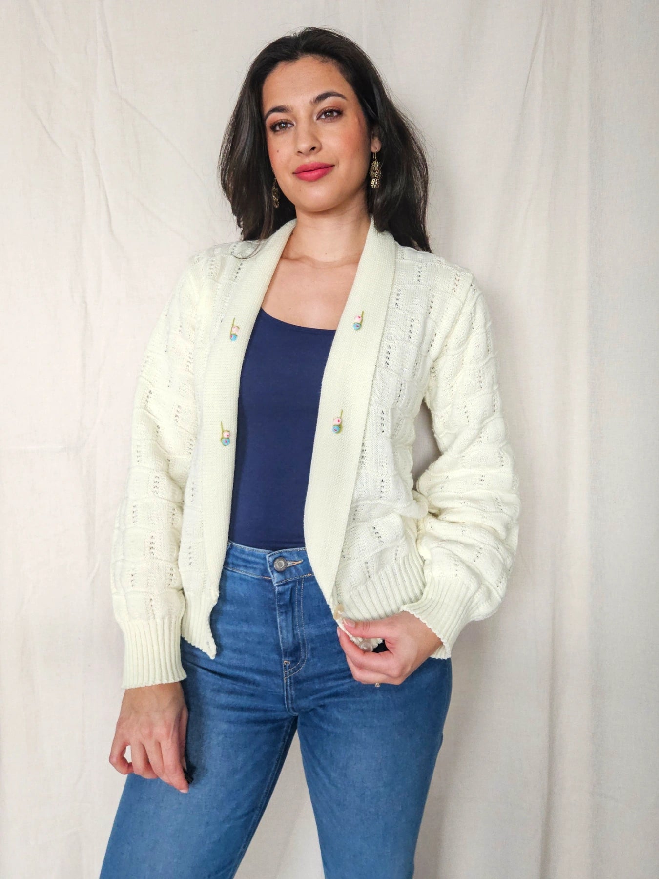 Lotta - gebreid vest, wolmix | XL