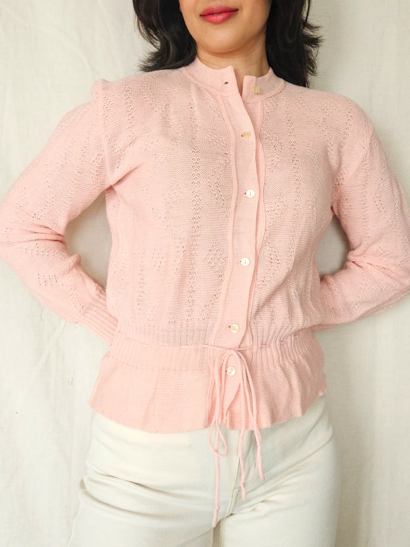 Odette - romantisch vintage vest, schuurwol | S