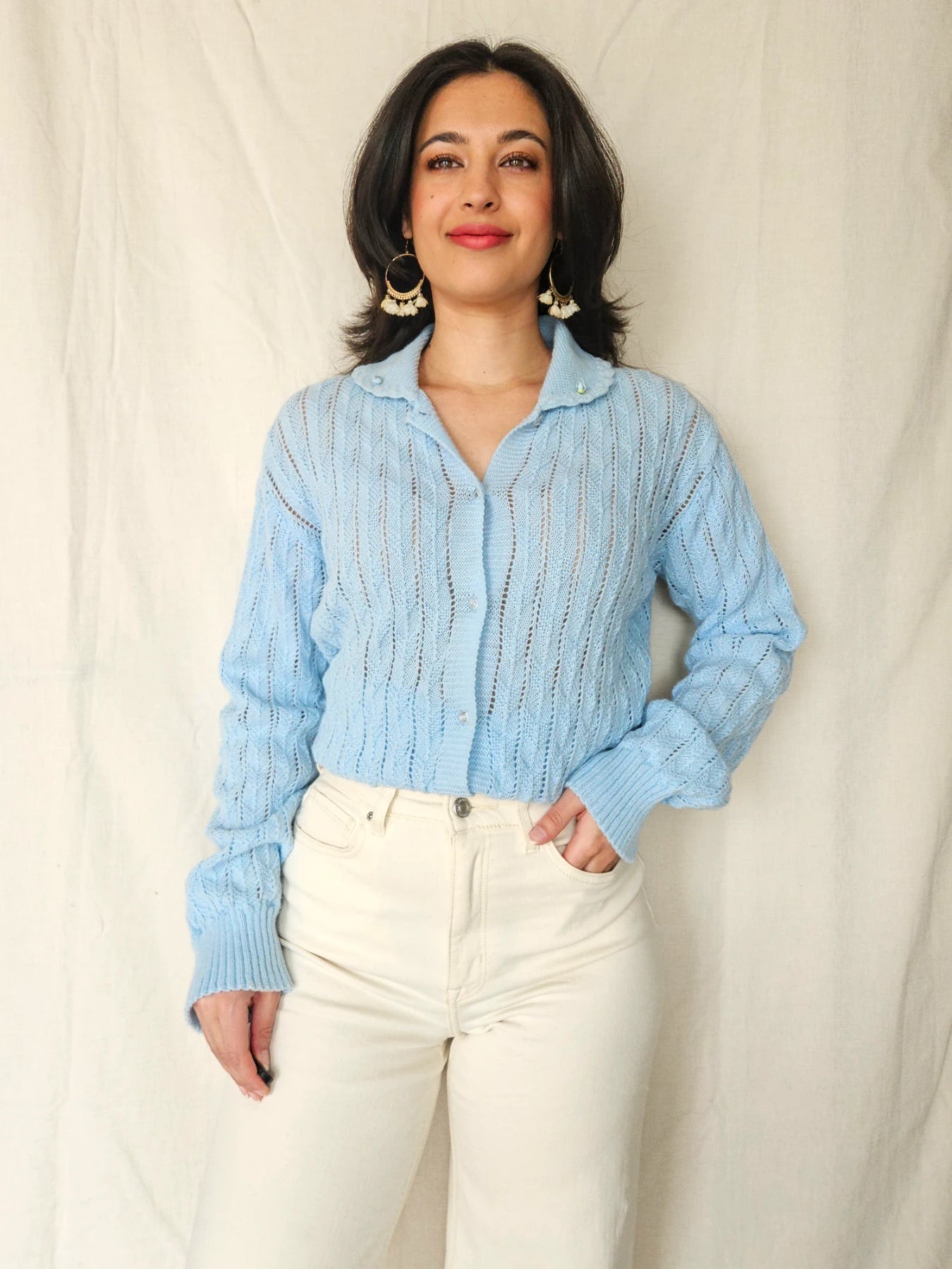 Xanthe - romantisch gehaakt vintage vest | XXL