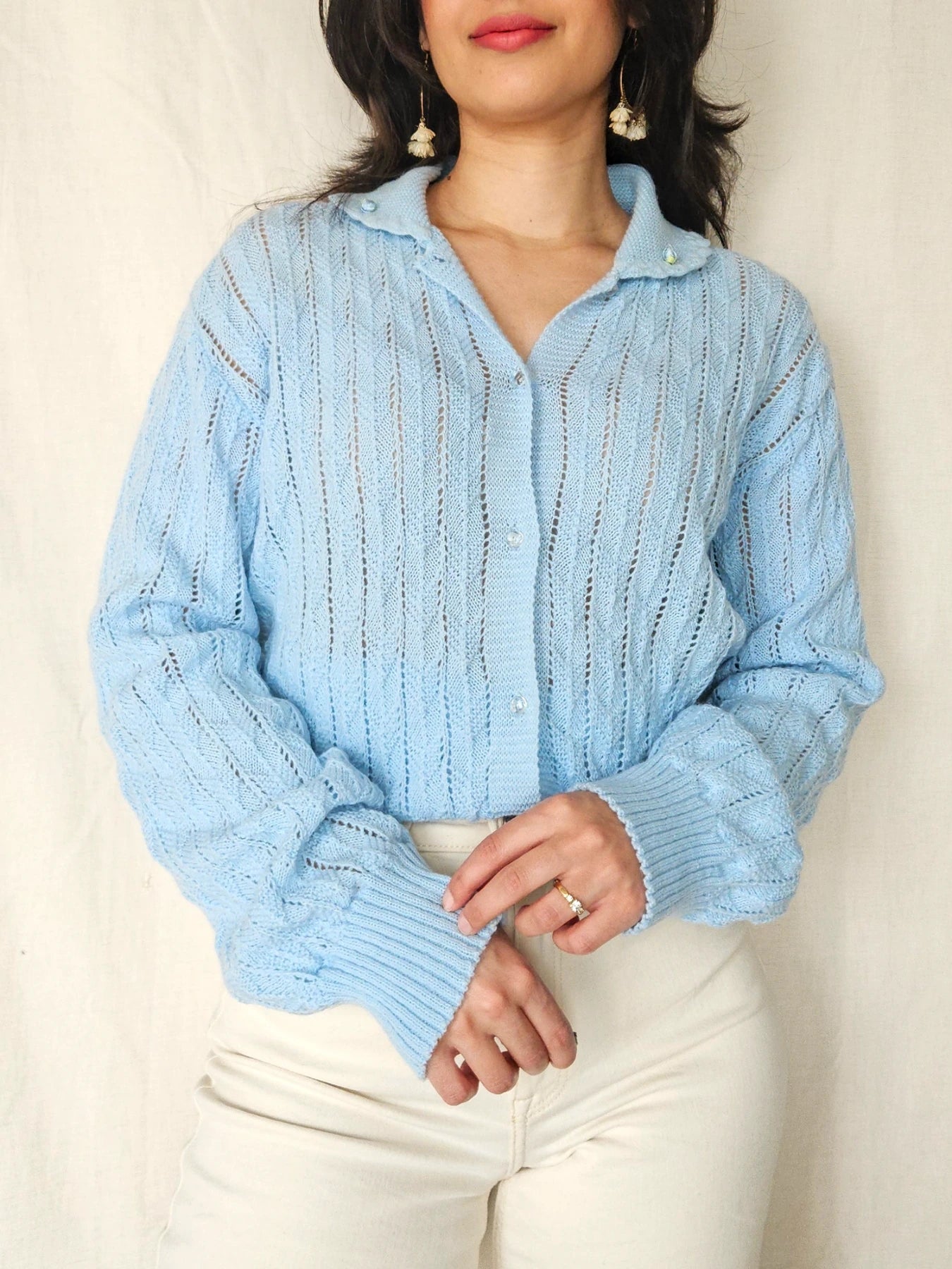 Xanthe - romantisch gehaakt vintage vest | XXL