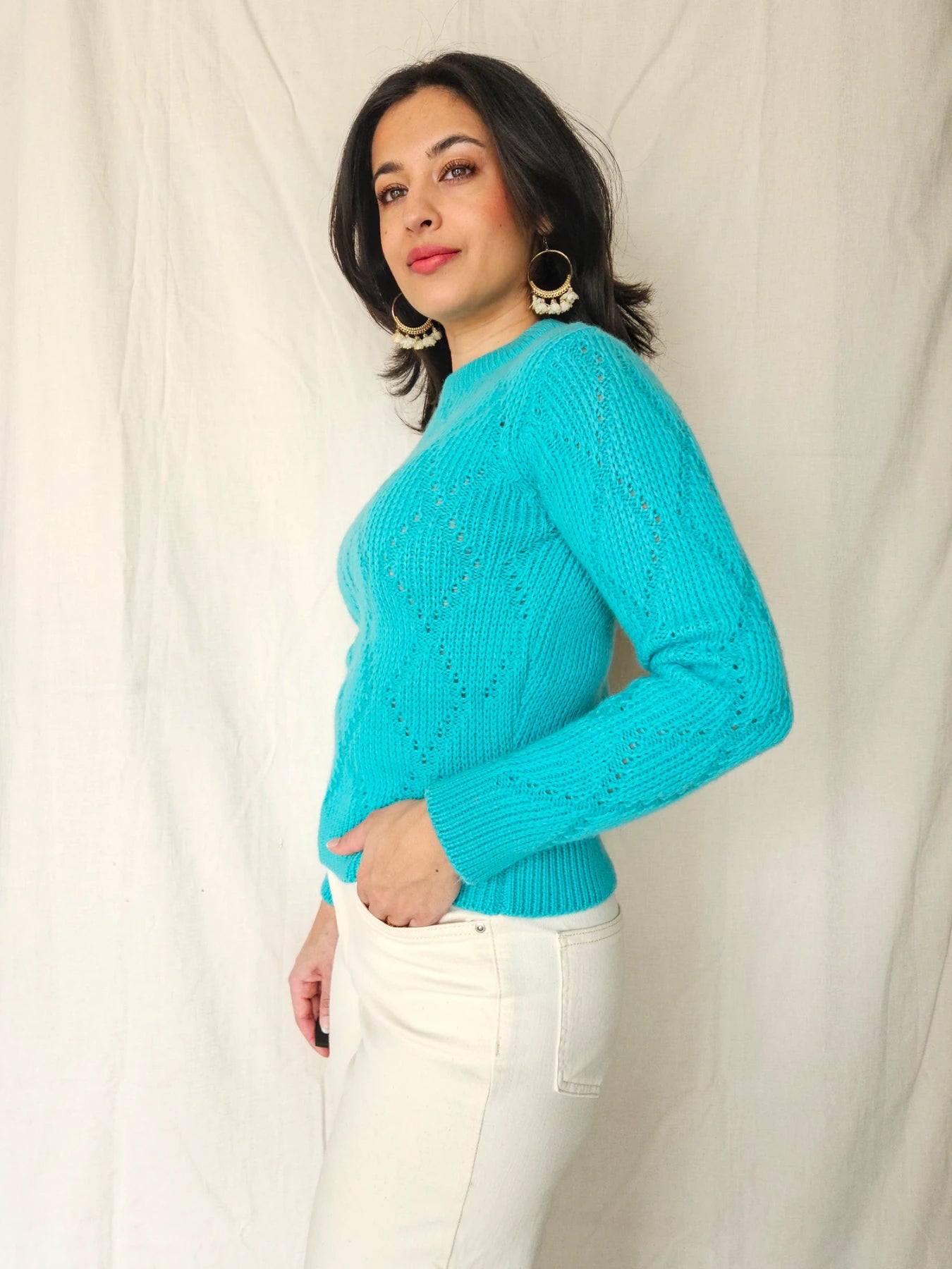 Billie - gebreide vintage trui, scheerwol | XS/S