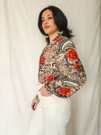 Alia - vintage blouse with roses | L