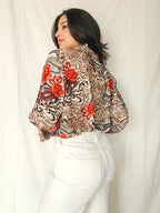 Alia - vintage blouse with roses | L