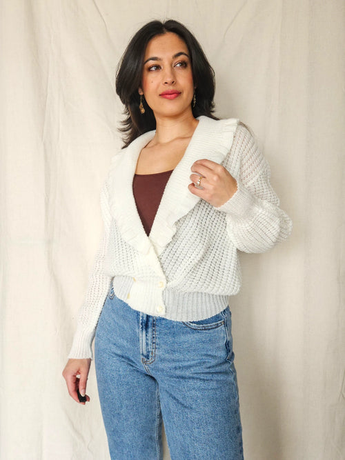 Annie - romantic knitted vintage cardigan | XXL