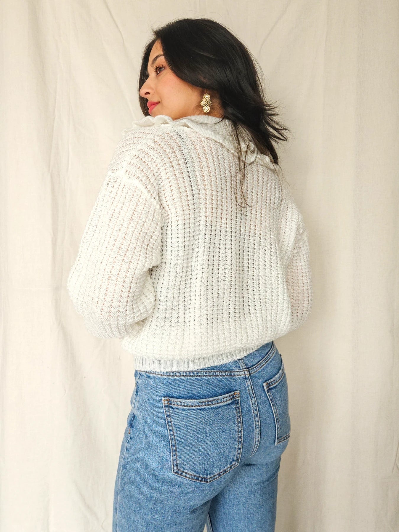 Annie - romantisch gebreid vintage vest | XXL