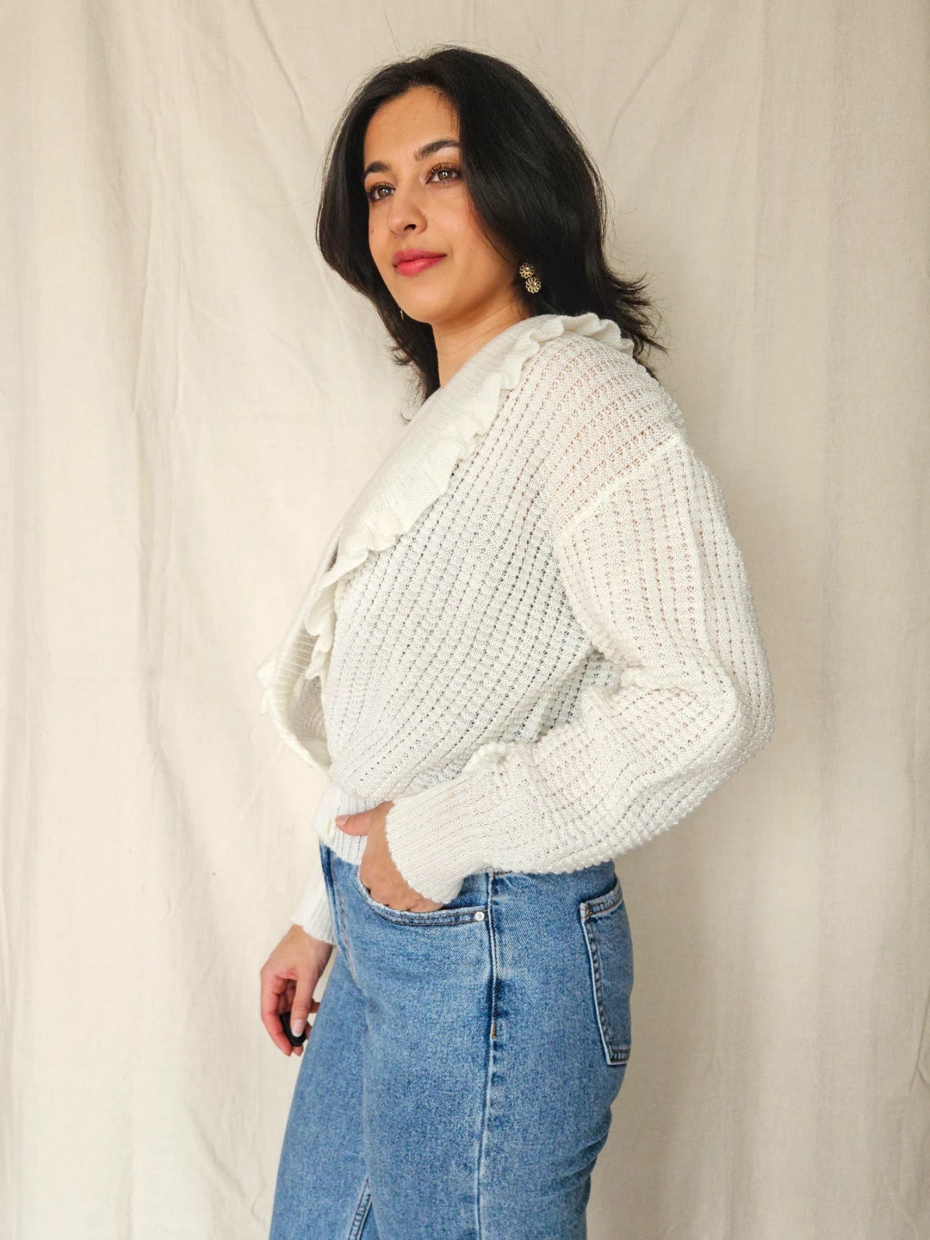 Annie - romantisch gebreid vintage vest | XXL