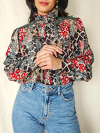 Jordan - vintage blouse met col | XL