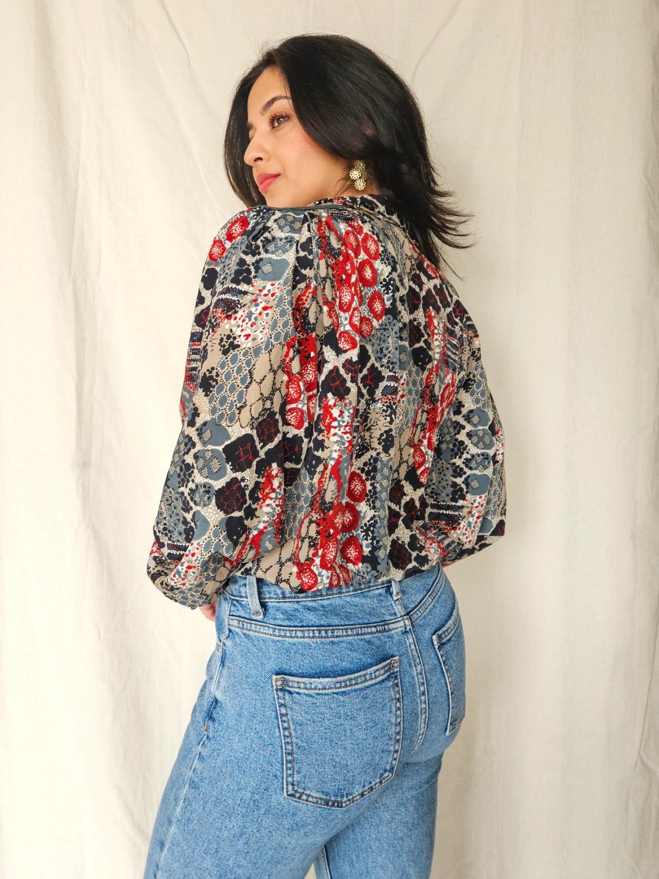 Jordan - vintage blouse met kraag | XL