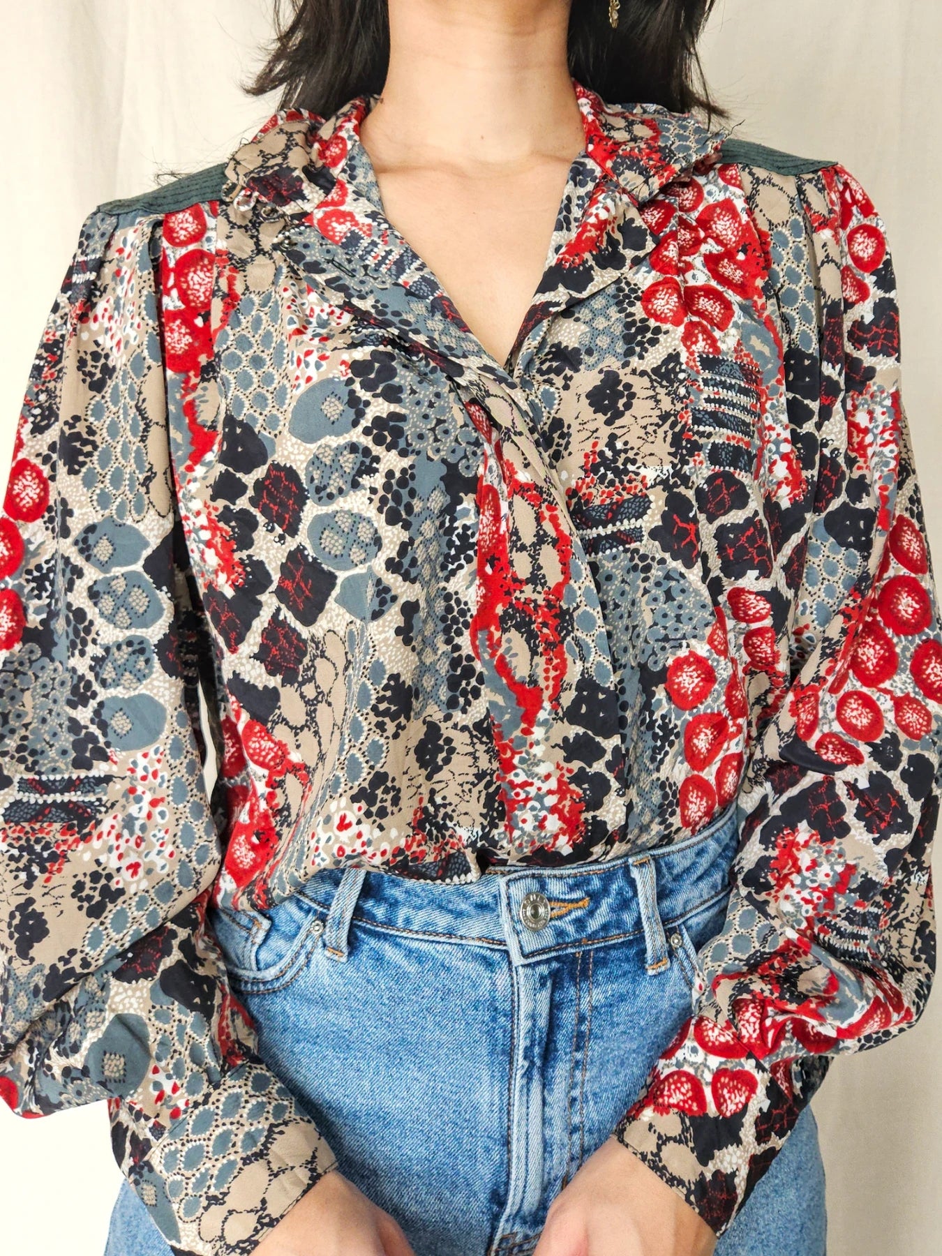 Jordan - vintage blouse met kraag | XL