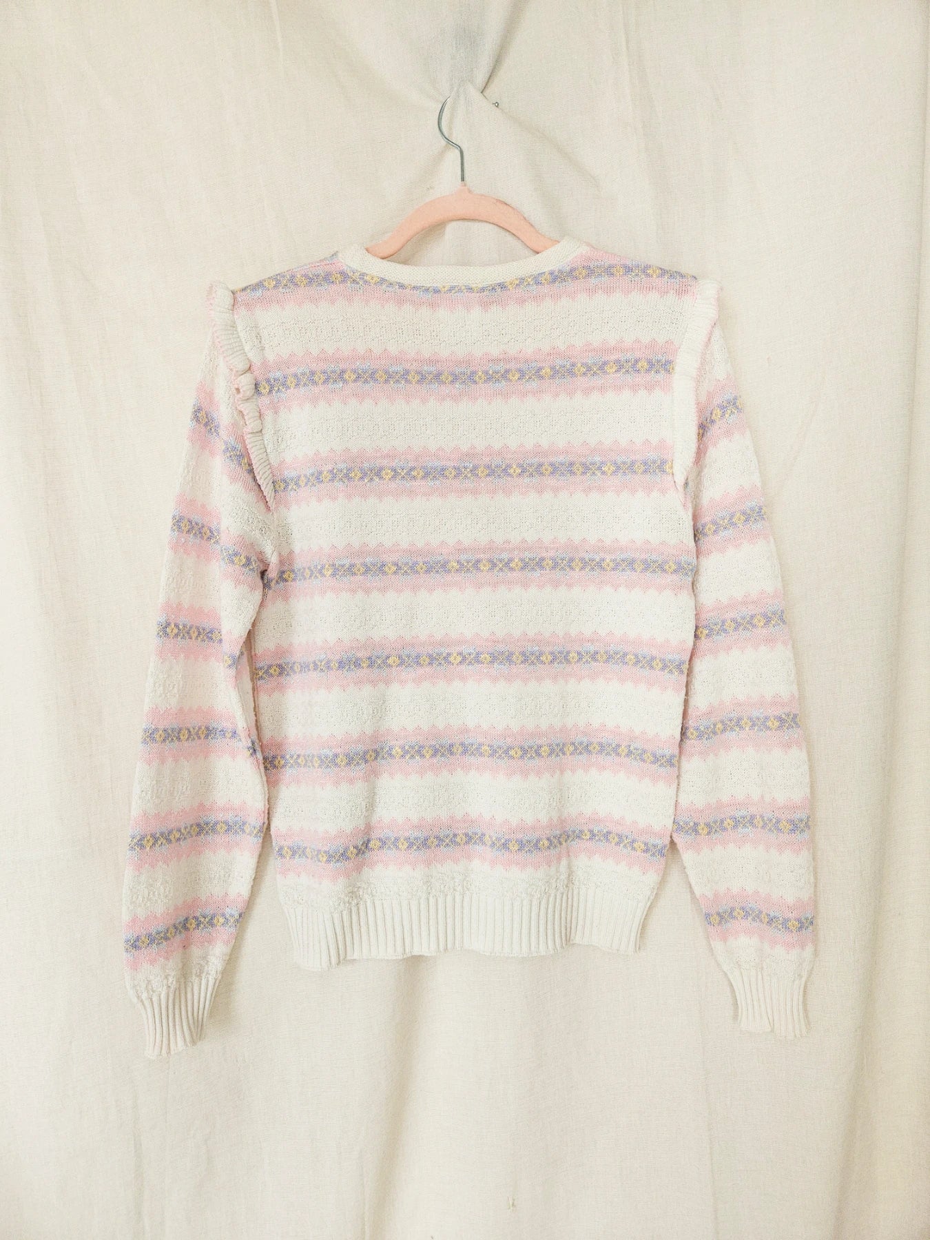 Suze - vintage trui met ruffles | M