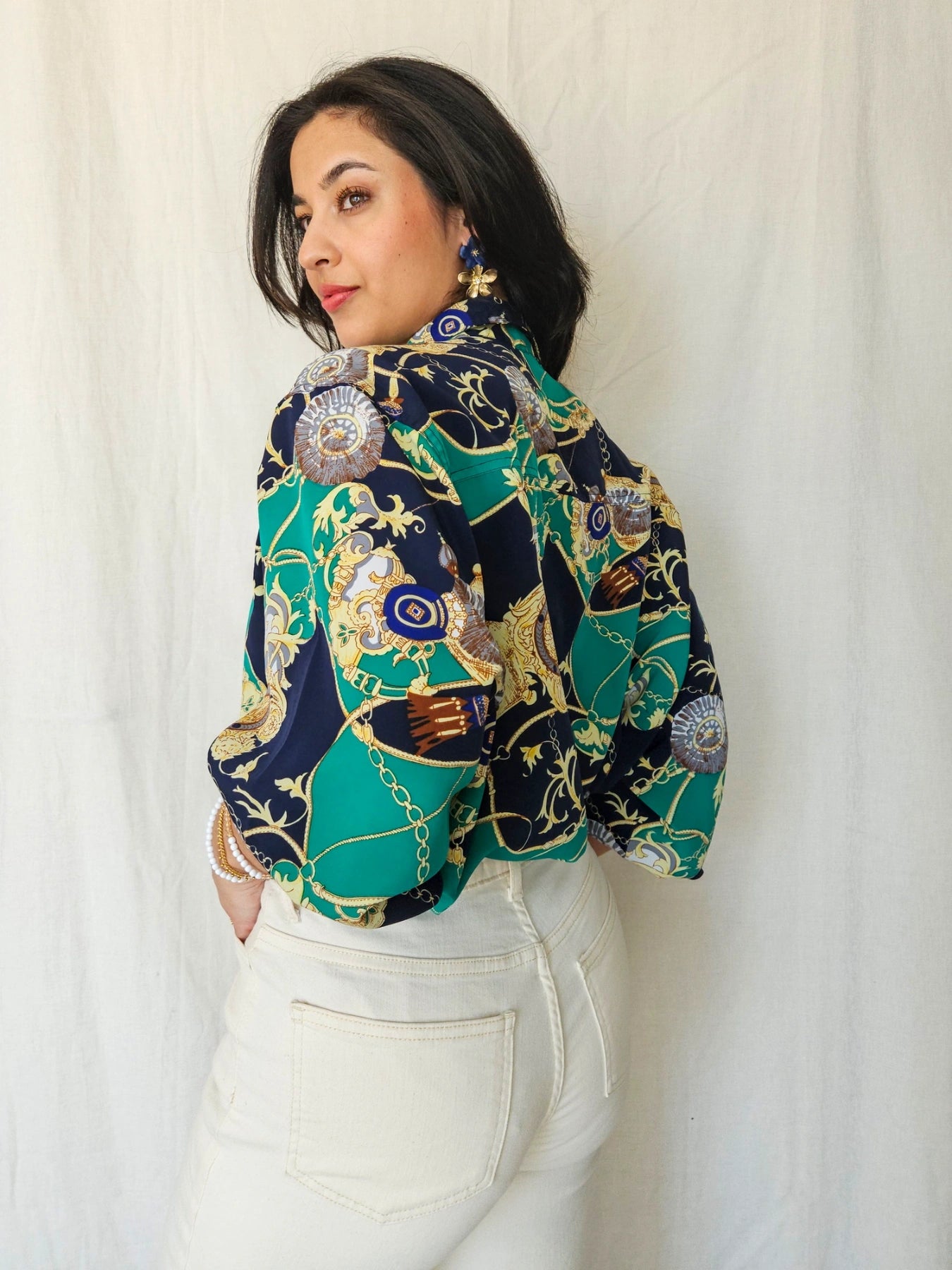 Livia - vintage baroque print blouse | XXL