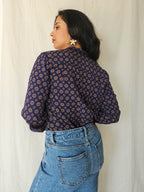 Bente - dark blue vintage blouse | XS/S