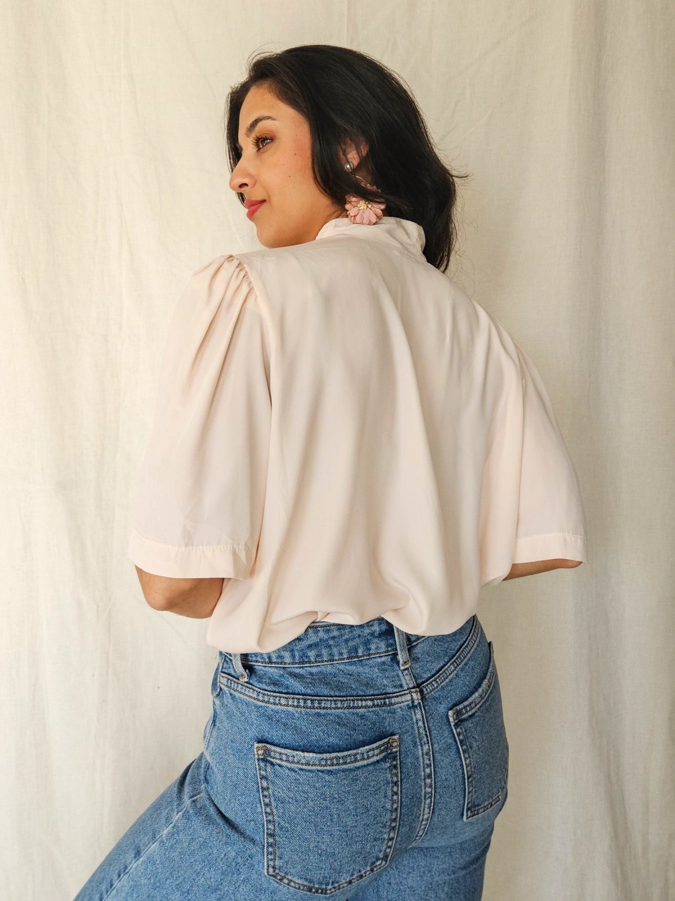 Mae - romantic vintage blouse with short sleeve | XXL