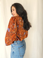 Birdy - dark orange vintage blouse | M