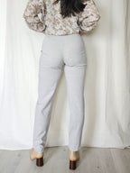 Mette - lichtgrijze vintage pantalon, linnenmix | S