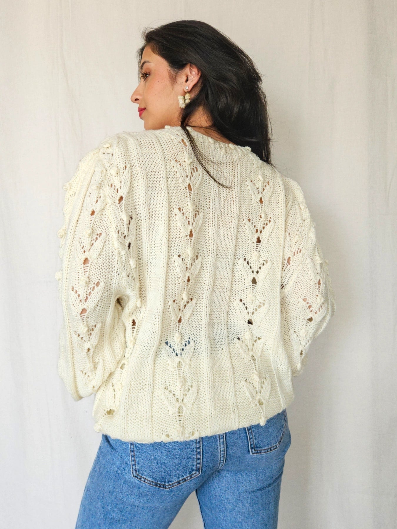 Selene - handgebreide vintage trui, wol | XXL