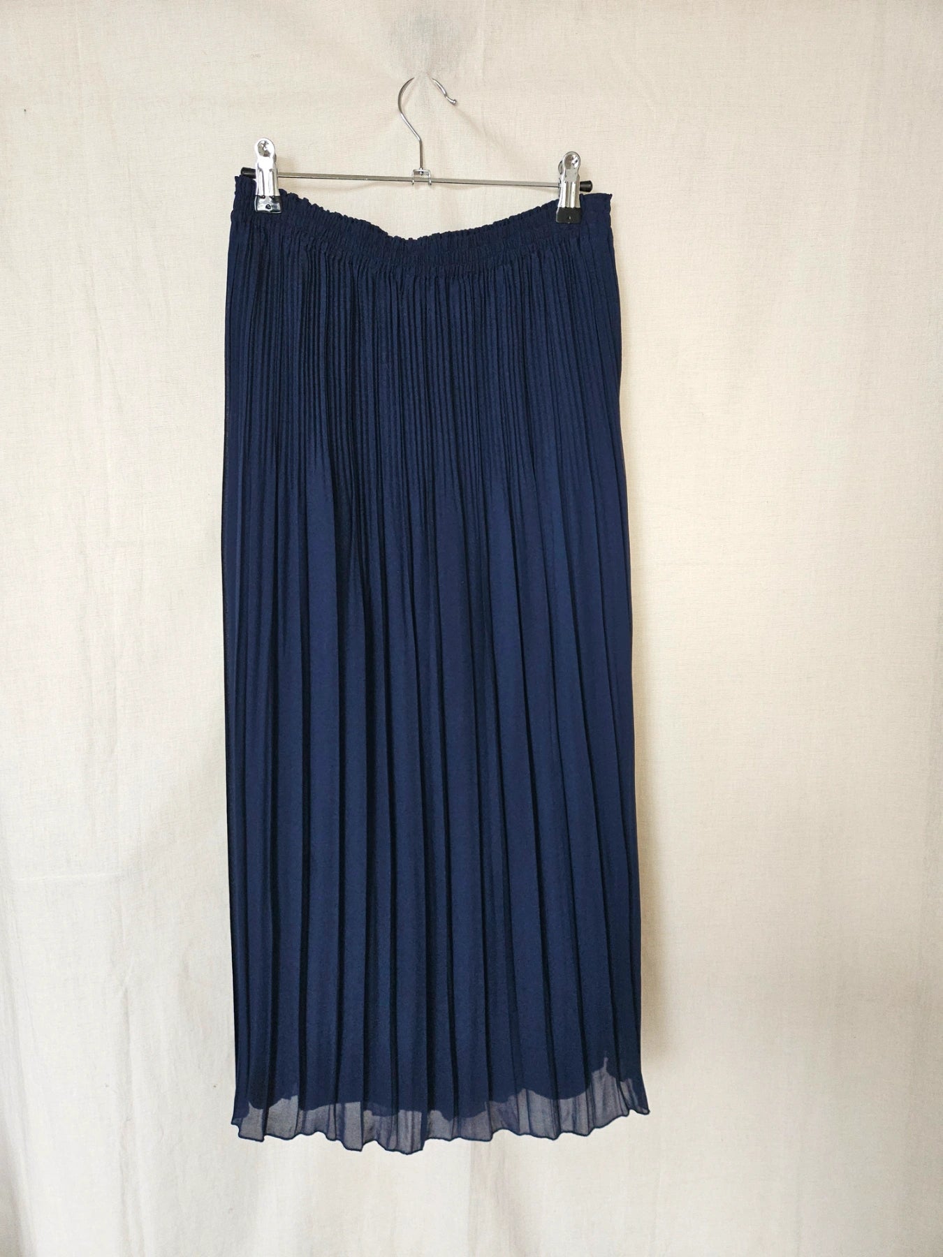 Veda - donkerblauwe vintage plooirok | M