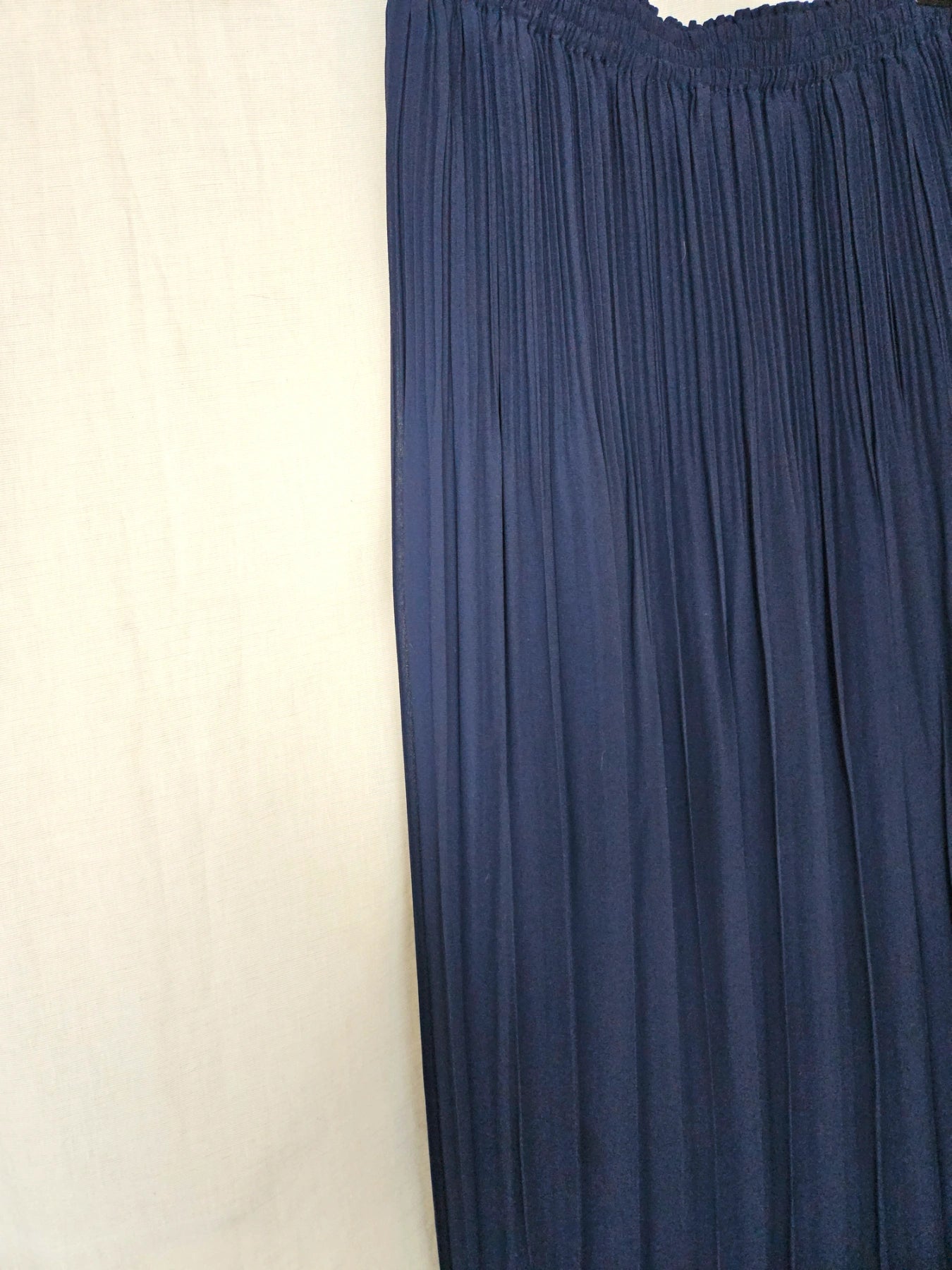 Veda - donkerblauwe vintage plooirok | M