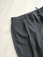 Ingrid - zwarte vintage pantalon met witte strepen | XL