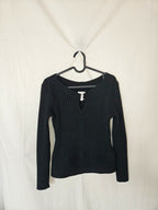 Fenna - zwarte vintage trui, katoenmix | S/M