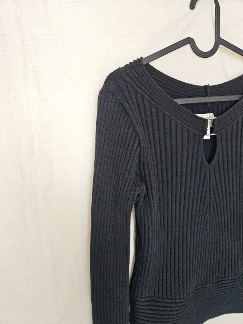 Fenna - zwarte vintage trui, katoenmix | S/M