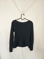 Fenna - zwarte vintage trui, katoenmix | S/M