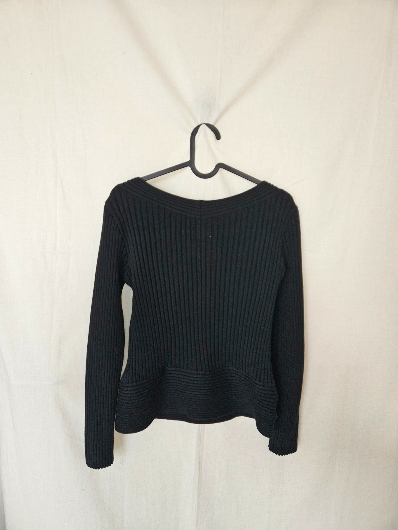 Fenna - zwarte vintage trui, katoenmix | S/M