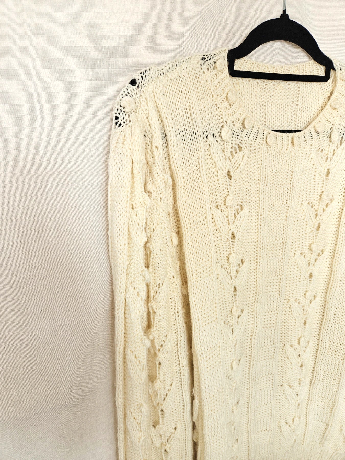 Selene - handgebreide vintage trui, wol | XXL