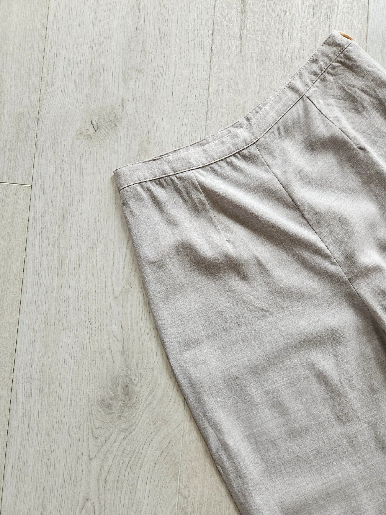 Mette - lichtgrijze vintage pantalon, linnenmix | S