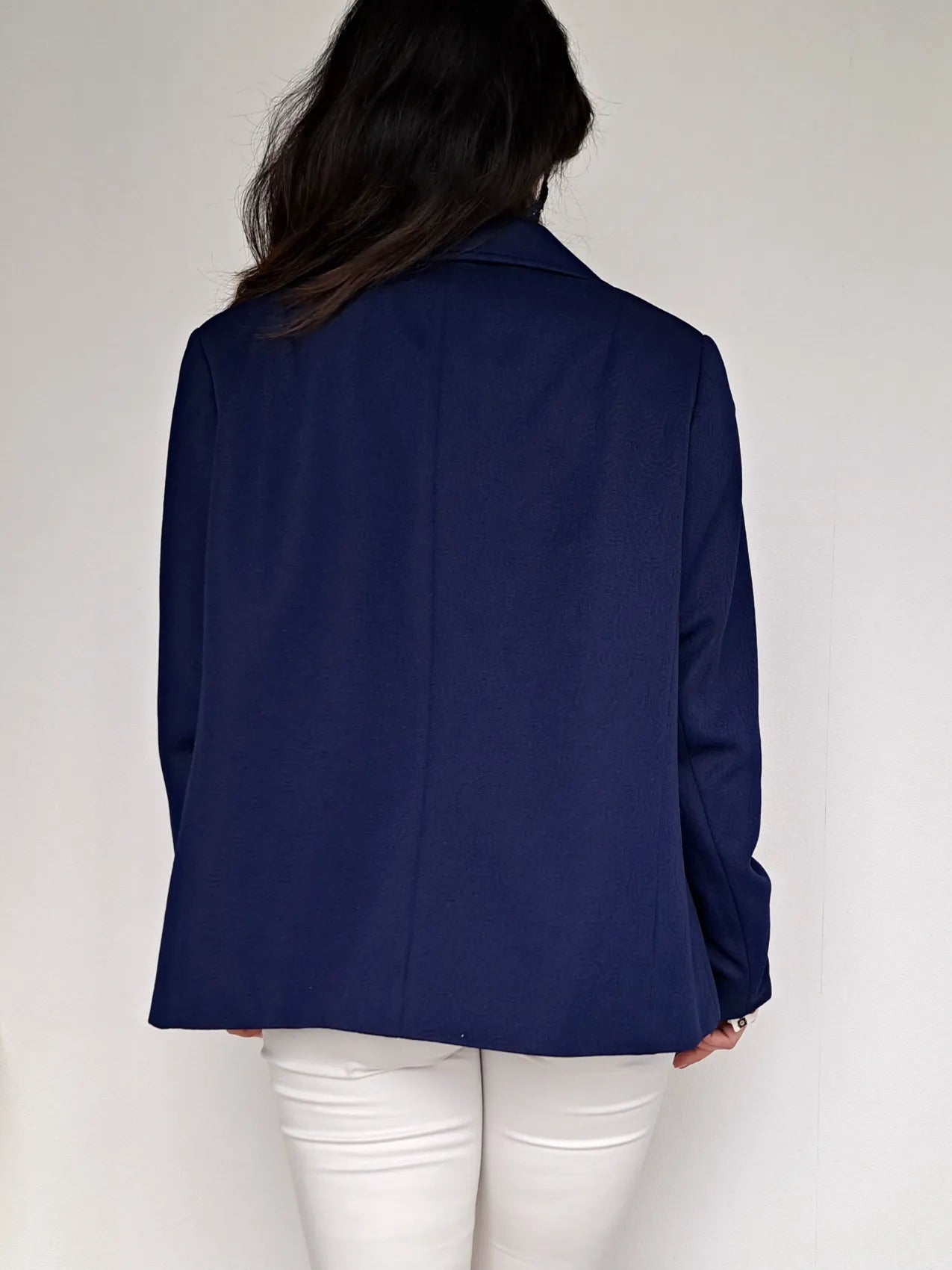 donkerblauwe vintage blazer