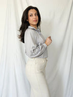 Pastel paarse 70s vintage blouse | M