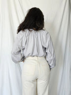 Pastel paarse 70s vintage blouse | M