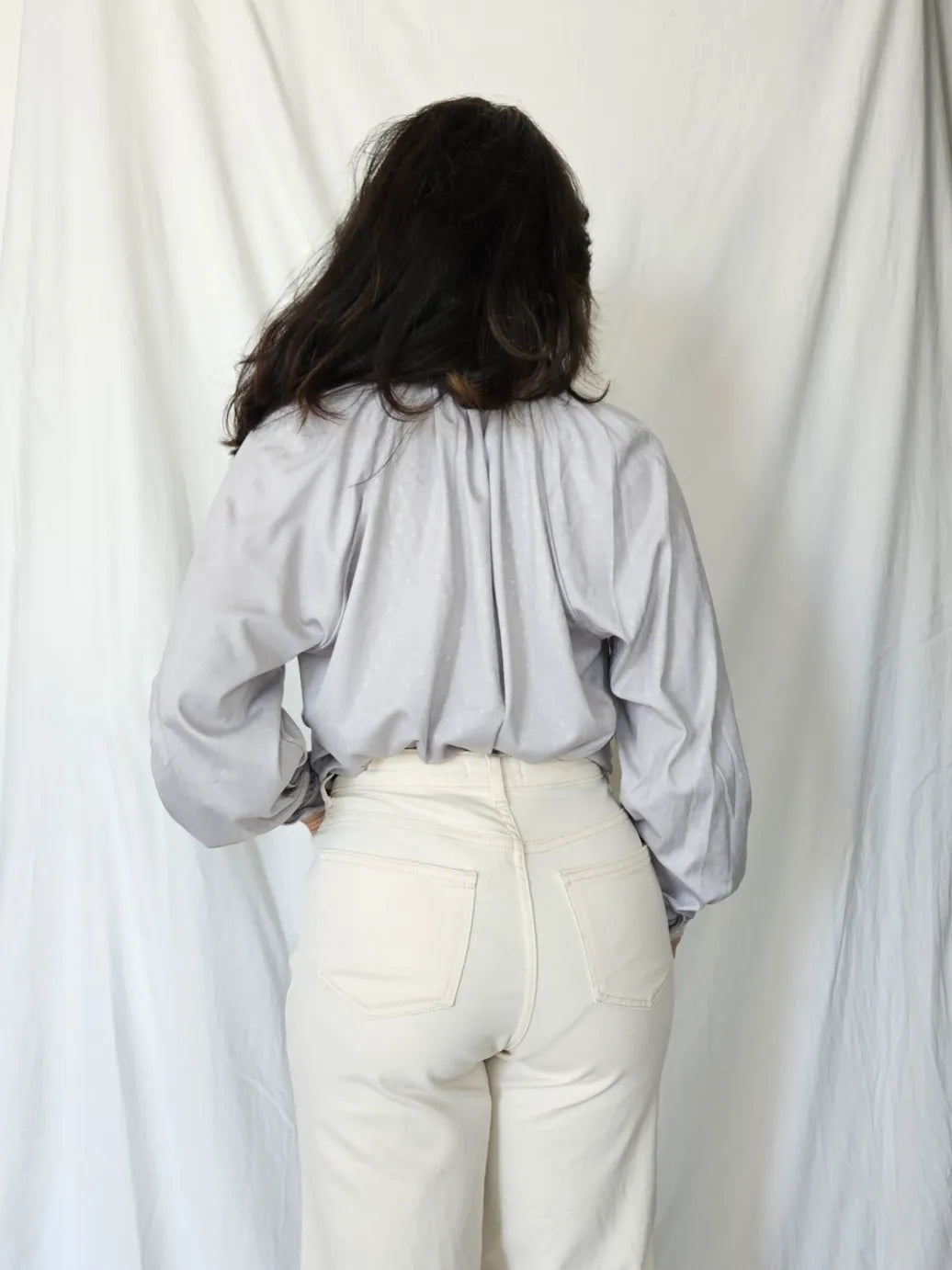 Pastel paarse 70s vintage blouse | M
