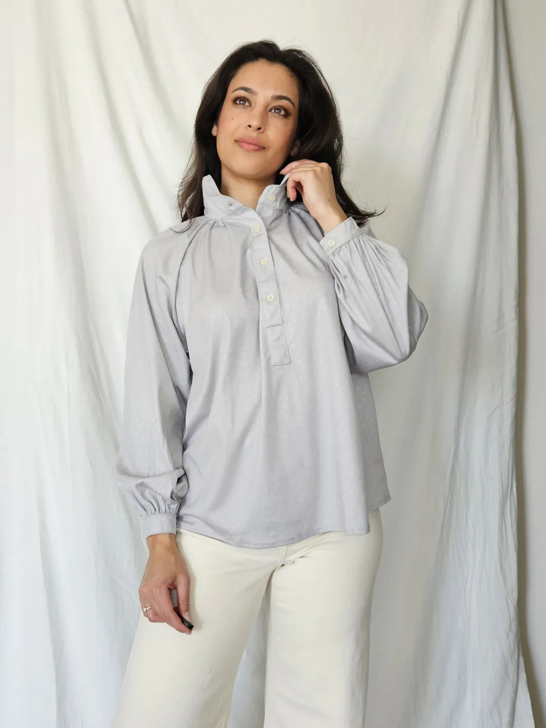 Pastel paarse 70s vintage blouse | M