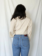 Beige vintage blouse | L