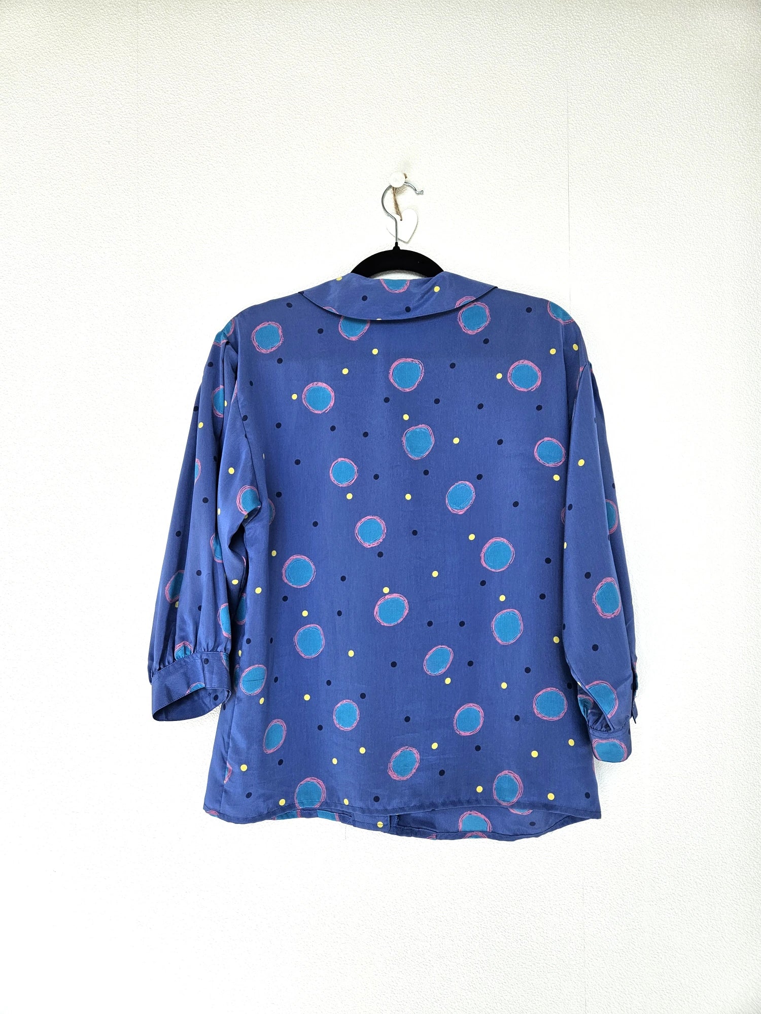Funky vintage blouse met cirkels | L