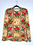 blouse met gouden print