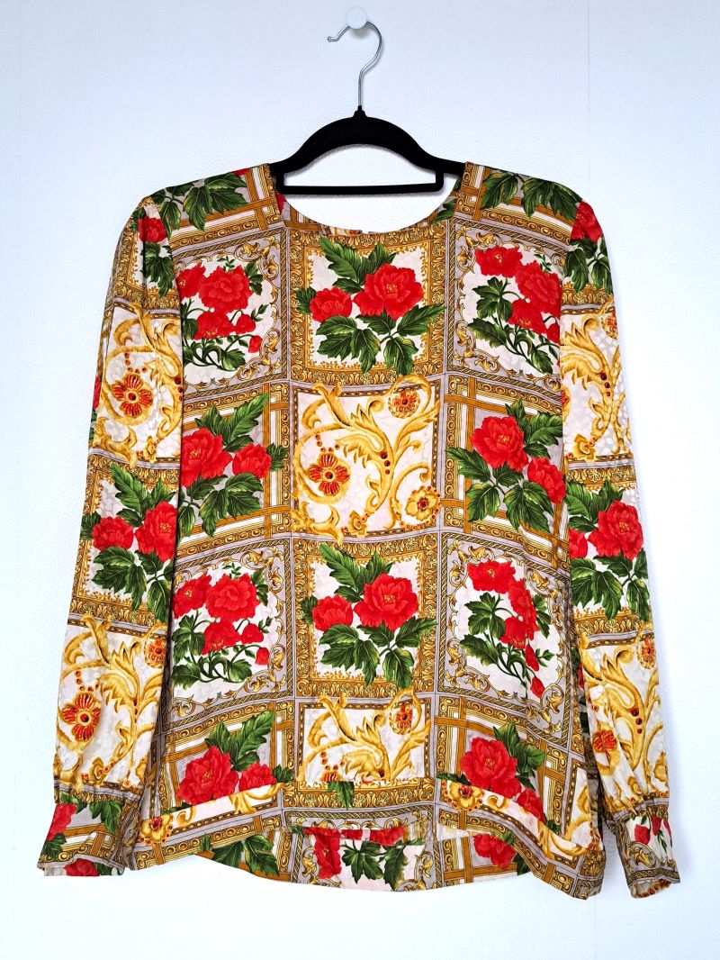 blouse met gouden print