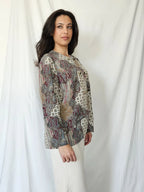 Vintage blouse met bijzondere prints | L