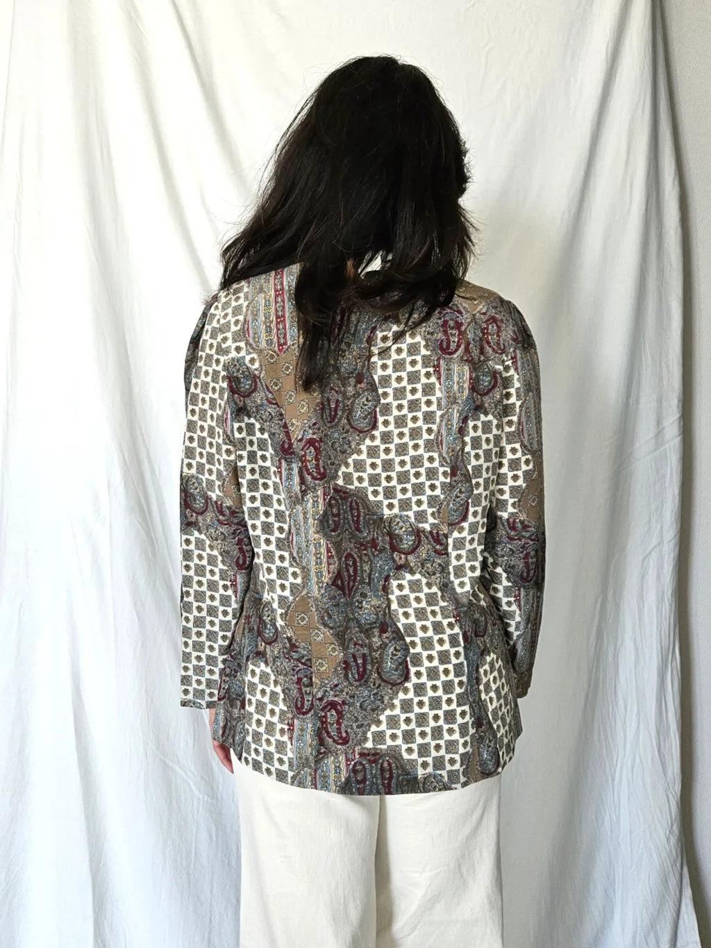 Vintage blouse met bijzondere prints | L